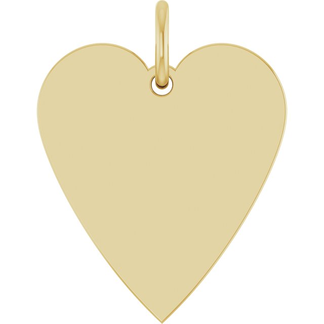 14K Gold Engravable Heart Pendant