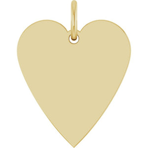 14K Gold Engravable Heart Pendant