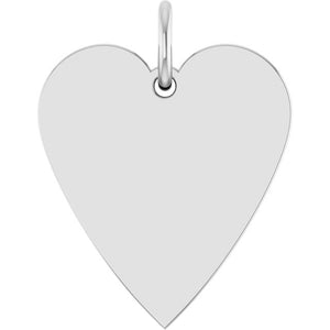 14K Gold Engravable Heart Pendant