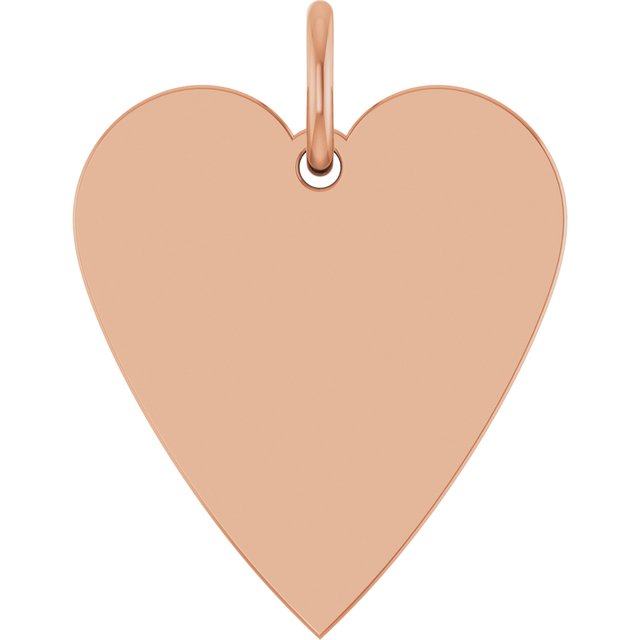 Engravable Heart Pendant in 14K White Gold - Polished, 15.6x12 mm