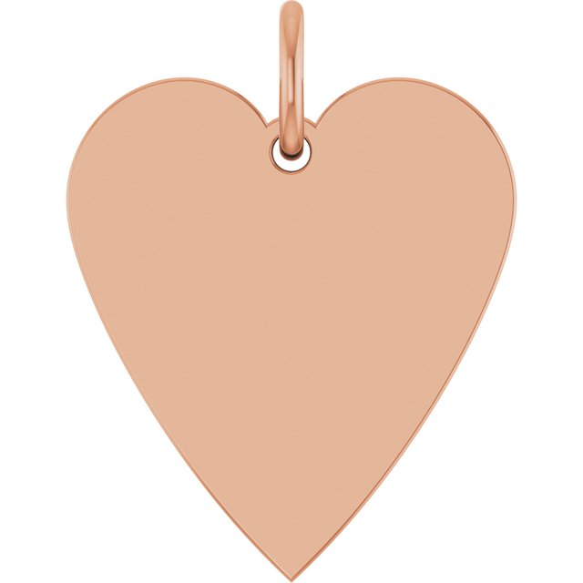 14K Gold Engravable Heart Pendant
