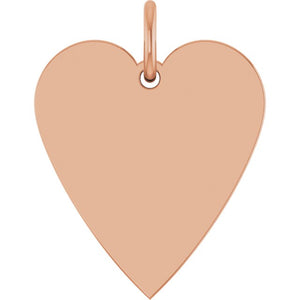 14K Gold Engravable Heart Pendant