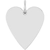 Engravable Heart Pendant in 14K White Gold - Polished, 15.6x12 mm