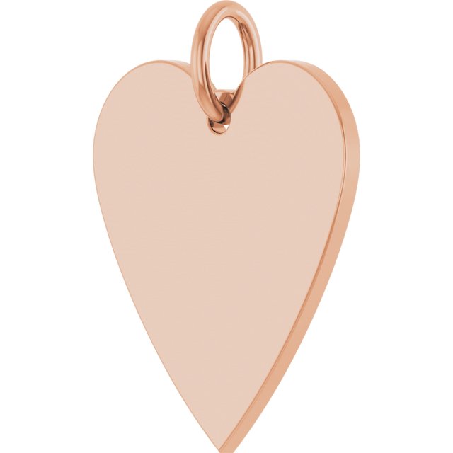 Engravable Heart Pendant in 14K White Gold - Polished, 15.6x12 mm