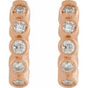 14K Rose Gold 1/8 CTW Natural Diamond Bezel-Set Hinged Hoop Earrings