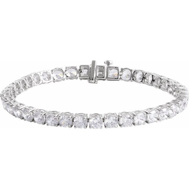 14K Yellow Gold 7" Lab-Grown Diamond Line Bracelet - Elegant Design