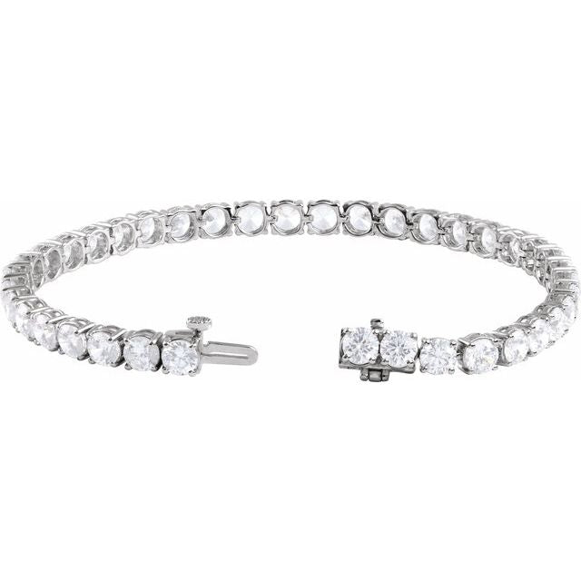 14K Yellow Gold 7" Lab-Grown Diamond Line Bracelet - Elegant Design