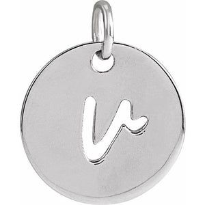 14K Gold Script Initial Pendant