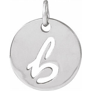 Script Initial Pendant Crafted in 14K Gold & Platinum