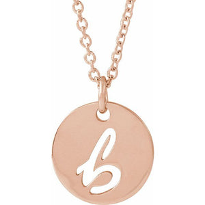 Platinum Script Initial D 9.97x9.97 mm Necklace – Elegant Personalized Design
