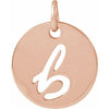 14K Rose Gold Script Initial F Necklace