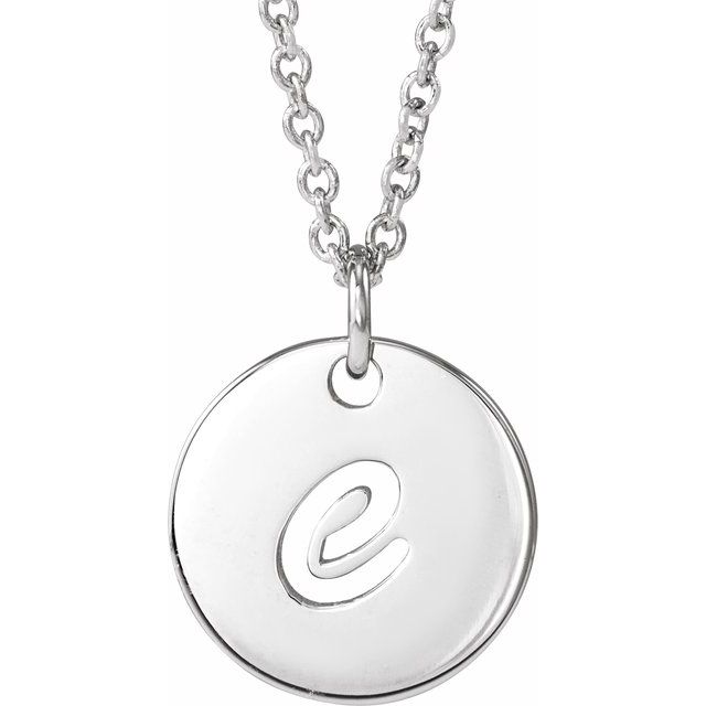 Platinum Script Initial D 16-18" Necklace