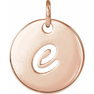 14K Gold Script Initial Pendant