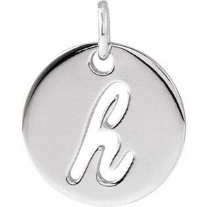 14K Gold Script Initial Pendant