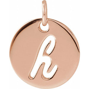 14K Gold Script Initial Pendant