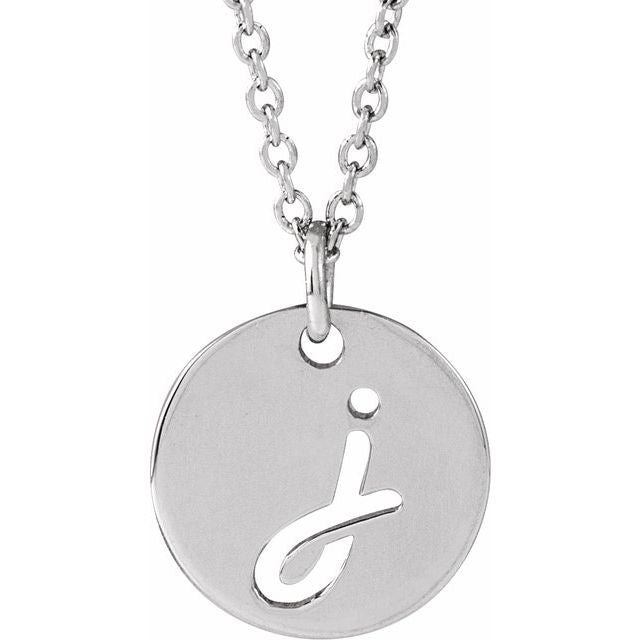 Platinum Script Initial D 16-18" Necklace