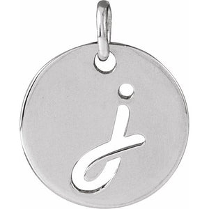 14K Gold Script Initial Pendant