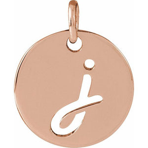 14K Gold Script Initial Pendant