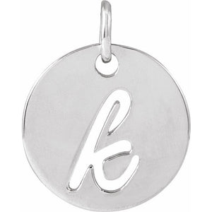 14K Gold Script Initial Pendant