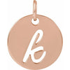 14K Rose Gold Script Initial F Necklace