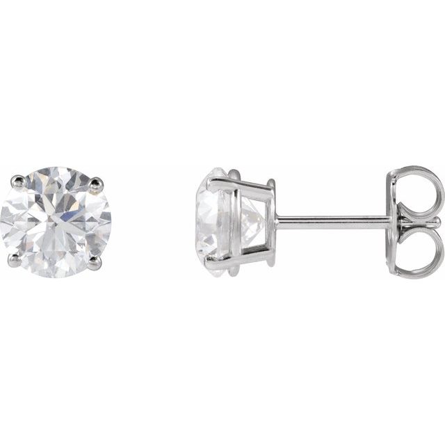 14K White Gold Natural Black Diamond Stud Earrings – 1/8 CTW