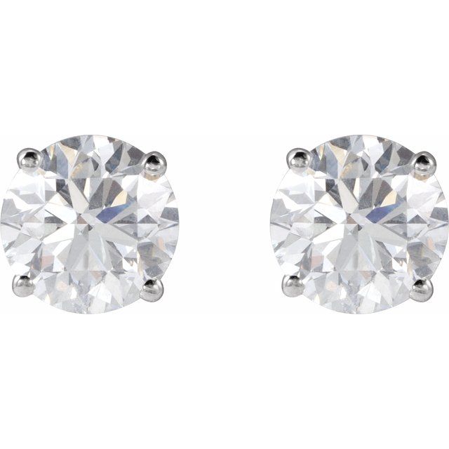 14K White Gold Natural Black Diamond Stud Earrings – 1/8 CTW