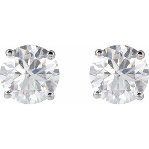 14K White Gold Natural Black Diamond Stud Earrings – 1/8 CTW