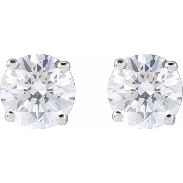 14K White Gold Natural Black Diamond Stud Earrings – 1/8 CTW