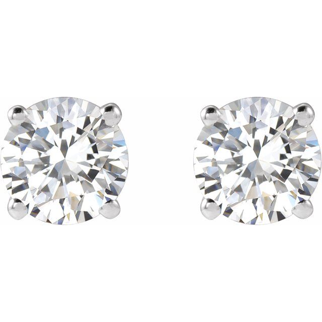 14K White Gold Natural Black Diamond Stud Earrings – 1/8 CTW