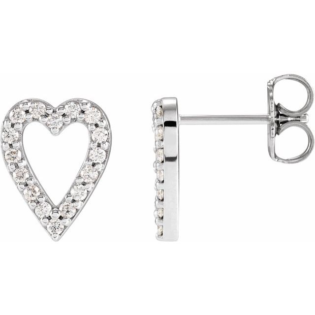 Platinum 1/4 CTW Natural Diamond Love Heart Earrings