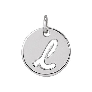 14K Gold Script Initial Pendant
