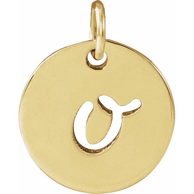 14K Rose Gold Script Initial F Necklace