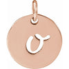 14K Rose Gold Script Initial F Necklace