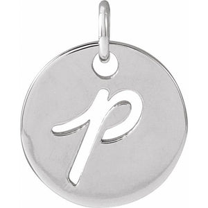14K Gold Script Initial Pendant