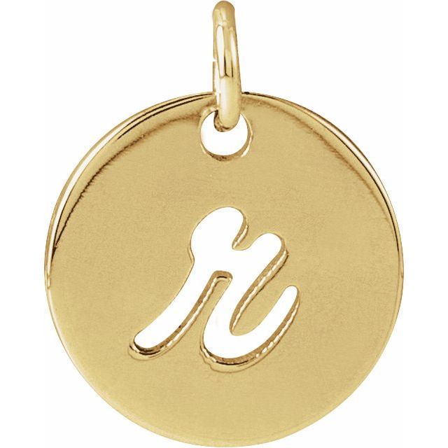 14K Rose Gold Script Initial F Necklace