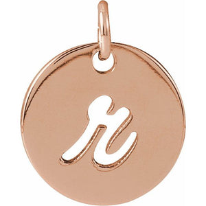 14K Gold Script Initial Pendant