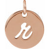 14K Rose Gold Script Initial F Necklace