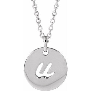 Platinum Script Initial D 9.97x9.97 mm Necklace – Elegant Personalized Design