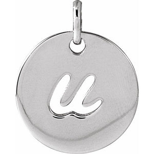 14K Gold Script Initial Pendant