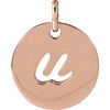 14K Rose Gold Script Initial F Necklace