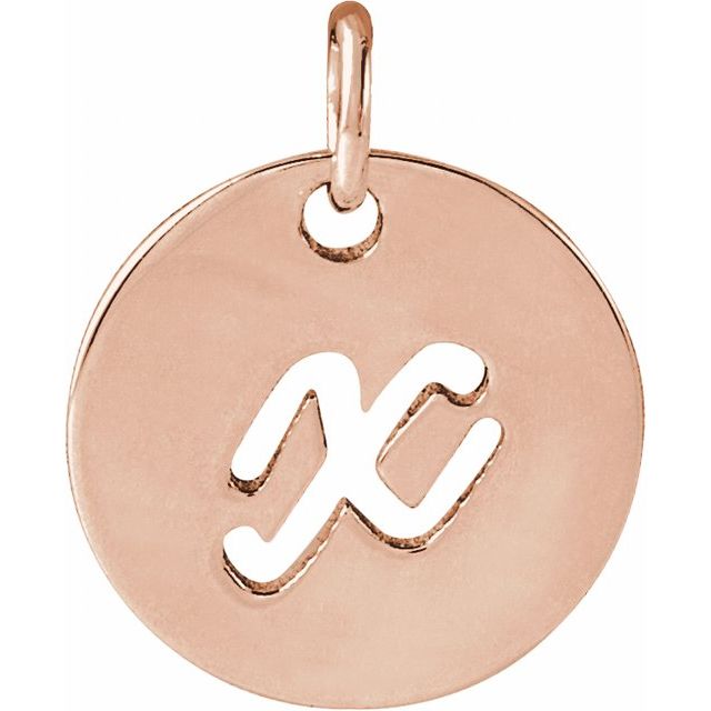 14K Gold Script Initial Pendant