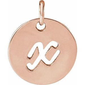 14K Gold Script Initial Pendant