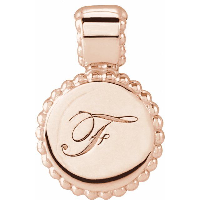 Personalized Platinum Beaded Disc Pendant - Engravable Elegance