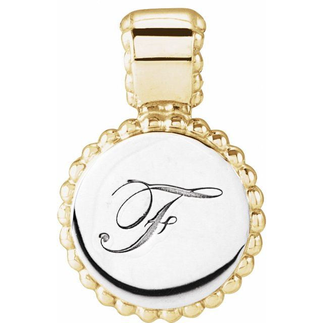 Personalized Platinum Beaded Disc Pendant - Engravable Elegance