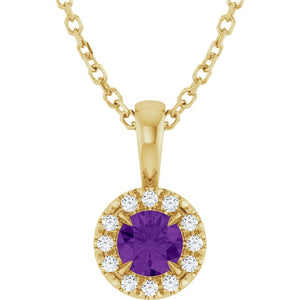 14K Gold Natural Emerald And Natural Diamond French-Set Halo-Style Pendant