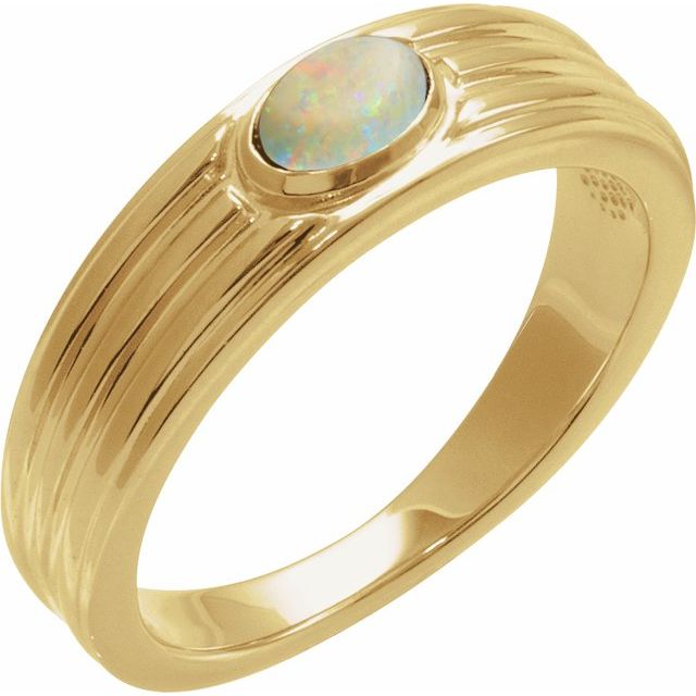 Natural Turquoise Cabochon Solitaire Ring in 14K Gold, Silver & Platinum