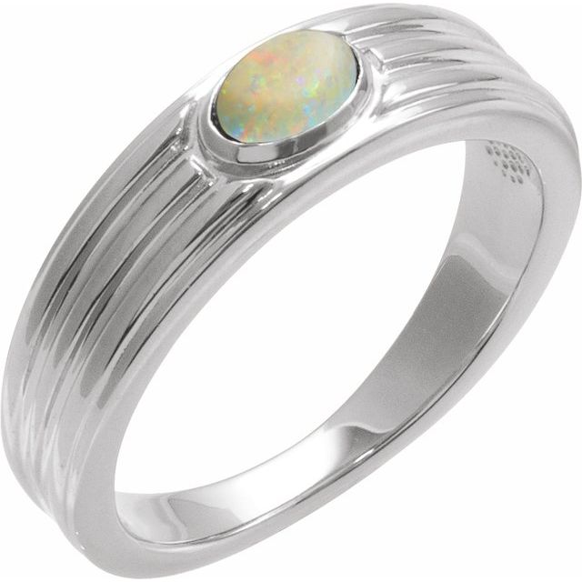 Natural Turquoise Cabochon Solitaire Ring in 14K Gold, Silver & Platinum