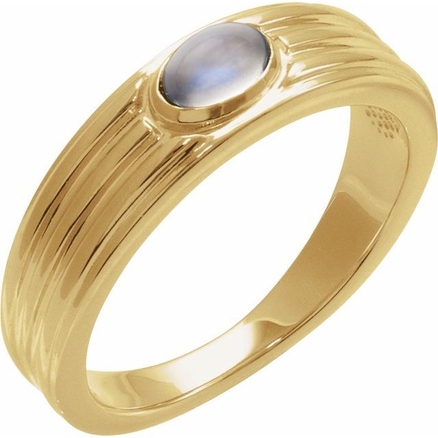 Natural Turquoise Cabochon Solitaire Ring in 14K Gold, Silver & Platinum