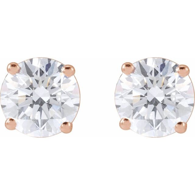 14K Yellow 3.4mm :: 1/3 CTW Lab-Grown Diamond Stud Earrings