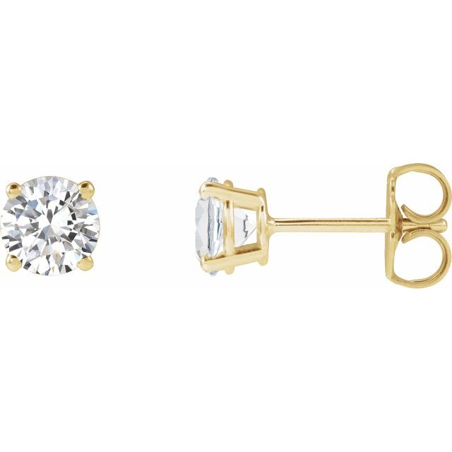 14K Yellow 3.4mm :: 1/3 CTW Lab-Grown Diamond Stud Earrings